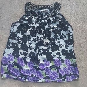 Sleeveless Floral Print Blouse